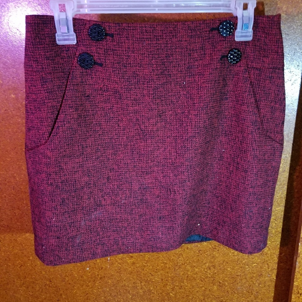 Red vintage wool skirt